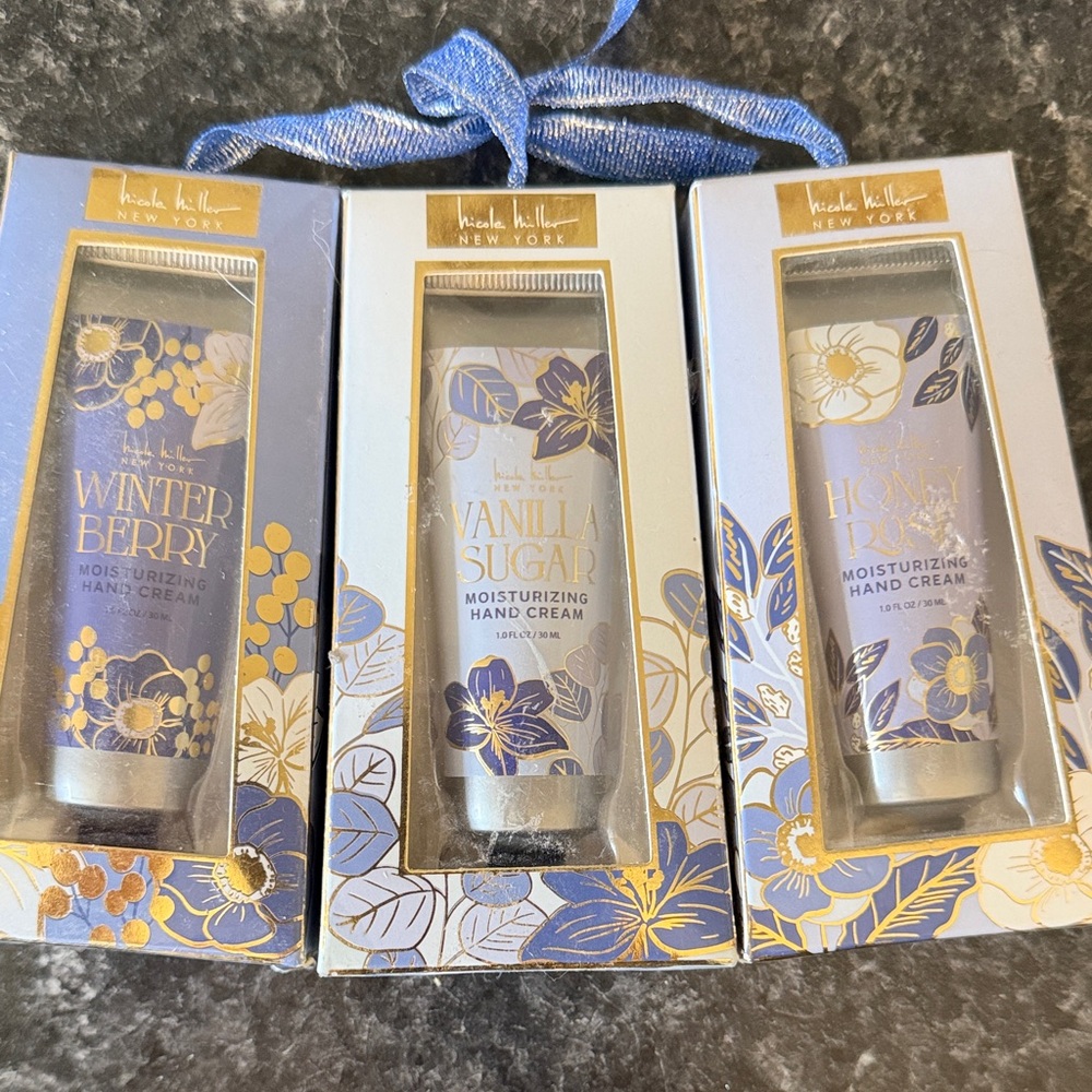 Purple Hand Cream Trio -‎ Winter Berry, Vanilla Sugar, Honey Rose Travel Size